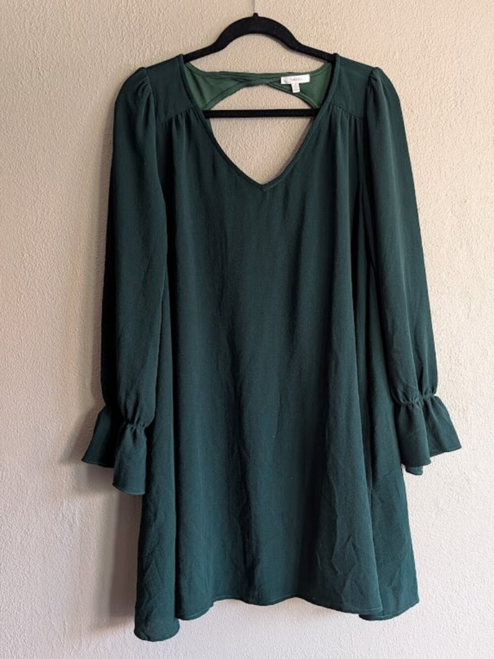 Jodifl | Forest Green Bell Sleeve Cut-Out Dress | Size M